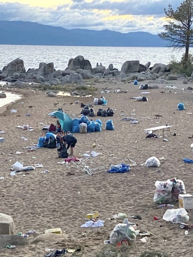 Visitors Left 1.5 Tons of Trash on Tahoe Beaches